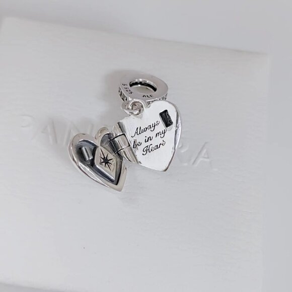 Pandora Openable Heart Locket Dangle Charm S925 Sterling Silver with box - Picture 3 of 7